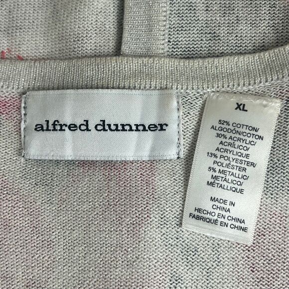 Alfred Dunner Women Floral Sequin Cardigan Sweater XL Multicolo Metallic Sparkle - Picture 4 of 11